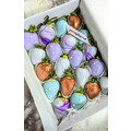 20pcs Purple Marble (Bluish), Blue & Bronze Chocolate Strawberries Gift Box